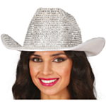 Paljetti Cowboyhattu Hopea