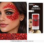 Punainen glittermeikkipuikko