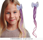 Perhoshiusklipsi violetilla hiuspidennyksellä