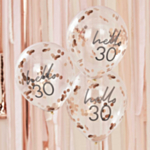 Hello 30 Konfetti Ilmapallot Ruusukulta