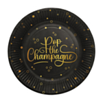 Pop the Champagne Paptallerkener Sort/Guld