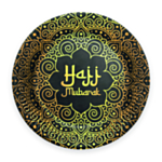 Hajj Mubarak Papirtallerkener Sort/Guld