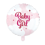 Baby Girl Folieballon Rund Pink
