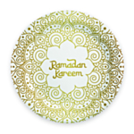 Ramadan Kareem Papirtallerkener Hvid/Guld