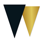 Vimpelguirlande Sort/Guld