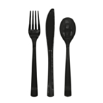 Plastikbestik Sort