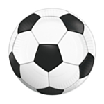 Fodbold Paptallerkener Sort/Hvid