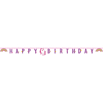 Enhjørning Happy Birthday Banner