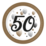 50 Års Paptallerkener Guld