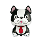 Hund Folieballon Sort/Hvid
