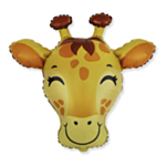 Girafhoved Folieballon Gul/Brun