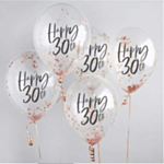 Happy 30th Konfettipallot Ruusukulta