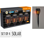 Solcellefakkel Med Flammeeffekt Sort