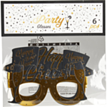 Happy New Year Partybriller Sort/Guld
