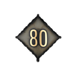 80-vuotis neliöfolioilmapallo musta/kulta