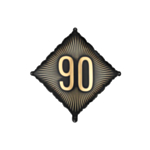 90 vuotta neliöfoliopallo musta/kulta