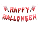 Happy Halloween -paperibanneri lihakirveellä