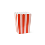 Klassiset popcorn-kupit punainen/valkoinen