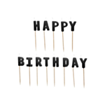 Happy Birthday kakkukynttilät musta