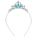 Prinsessatiara hopea/sininen