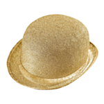 Kultainen kimaltava bowler-hattu