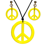 Hippie rauhanmerkki korusetti keltainen