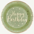 Happy Birthday Kertakäyttölautaset Oliivi