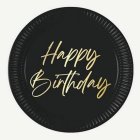 Happy Birthday Kertakäyttölautaset Musta/Kulta