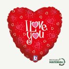 Sydän I Love You Foliopallo Punainen
