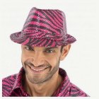 Kimalteleva Tiikerikuvioinen Fedora Pinkki
