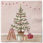 Christmas Holidays Servetit Vaaleanpunainen