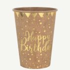Happy Birthday Kertakäyttökupit Pahvinruskea