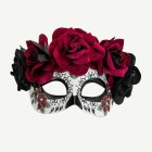Dia de los Muertos Silmänaamio Viininpunainen