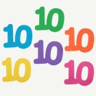 10-vuotissyntymäpäivän Pöytäkoriste Monivärinen
