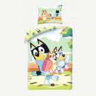 Bluey® Perhe Puuvilla Pussilakanasetti