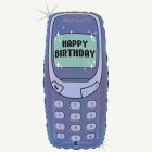 Retro Puhelin Happy Birthday Folioilmapallo