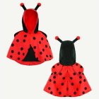 Leppäkerttu Fleece Poncho Lastenasu Punainen