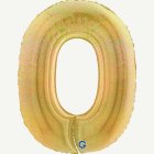 Holografinen numerofoliopallo 0, kulta