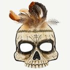 Voodoo Pääkallonaamio Höyhenillä