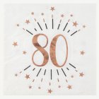 80-vuotispäivän konfetti servetit, ruusukulta