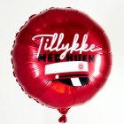 Pyöreä Tillykke Med Huen Foliopallo Punainen