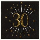 30-vuotisjuhlien Servetit Kimaltava Kultamusta