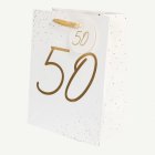 50-vuotislahjakassi Valkoinen/Kulta