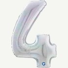 Numeropallo 4 holografinen hopea