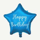 Happy Birthday Tähtifoliopallo Sinien
