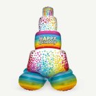 Rainbow Birthday Täytekakku Folioilmapallo