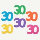 30-vuotissyntymäpäivän Pöytäkoriste Monivärinen