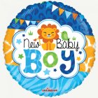 Pyöreä New Baby Boy Foliopallo Vaaleansininen