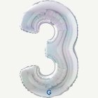 Numerofoliopallo 3 holografinen hopea