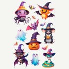Söpöt Halloween-hahmot Tarrat